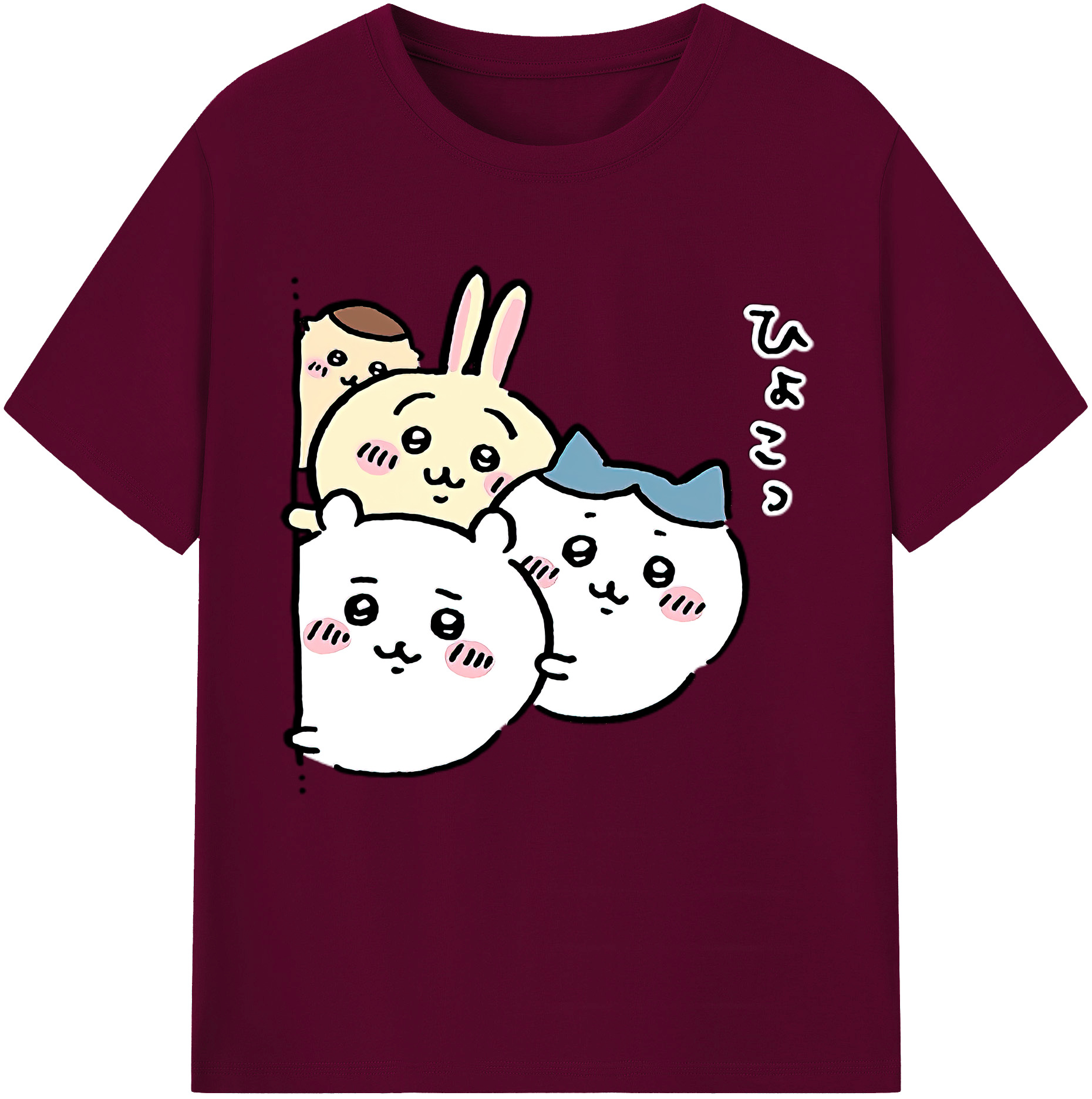 （画像用） ちいかわ ちいかわ Chii-kawa chiikawa レディースカジュアルプリントTシャツ（綿100％）